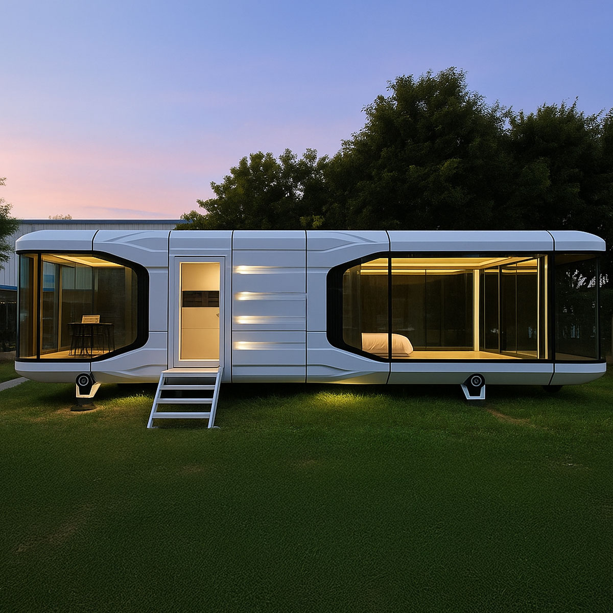 Das klimatisierte mobile Modulhaus Air Essence™ Nest N2, eine Wohnkapsel mit zwei Betten und einem Badezimmer auf einer Fläche von 38 m² – Bild 3