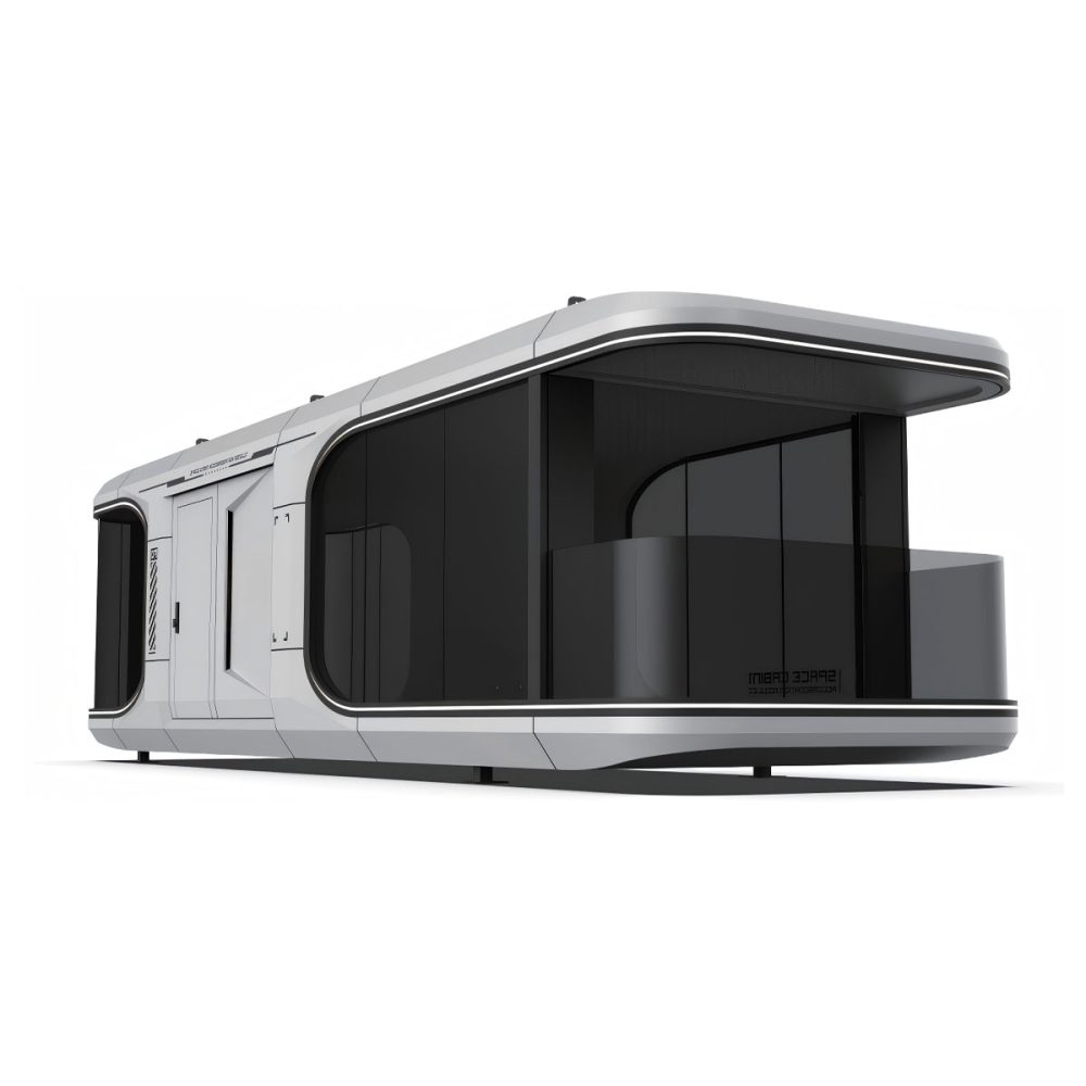 Das klimatisierte mobile Modulhaus Air Essence™ Nest N2, eine Wohnkapsel mit zwei Betten und einem Badezimmer auf einer Fläche von 38 m²