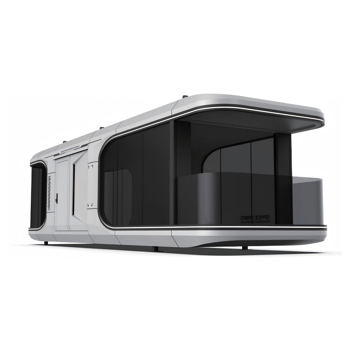 Das klimatisierte mobile Modulhaus Air Essence™ Nest N2, eine Wohnkapsel mit zwei Betten und einem Badezimmer auf einer Fläche von 38 m²