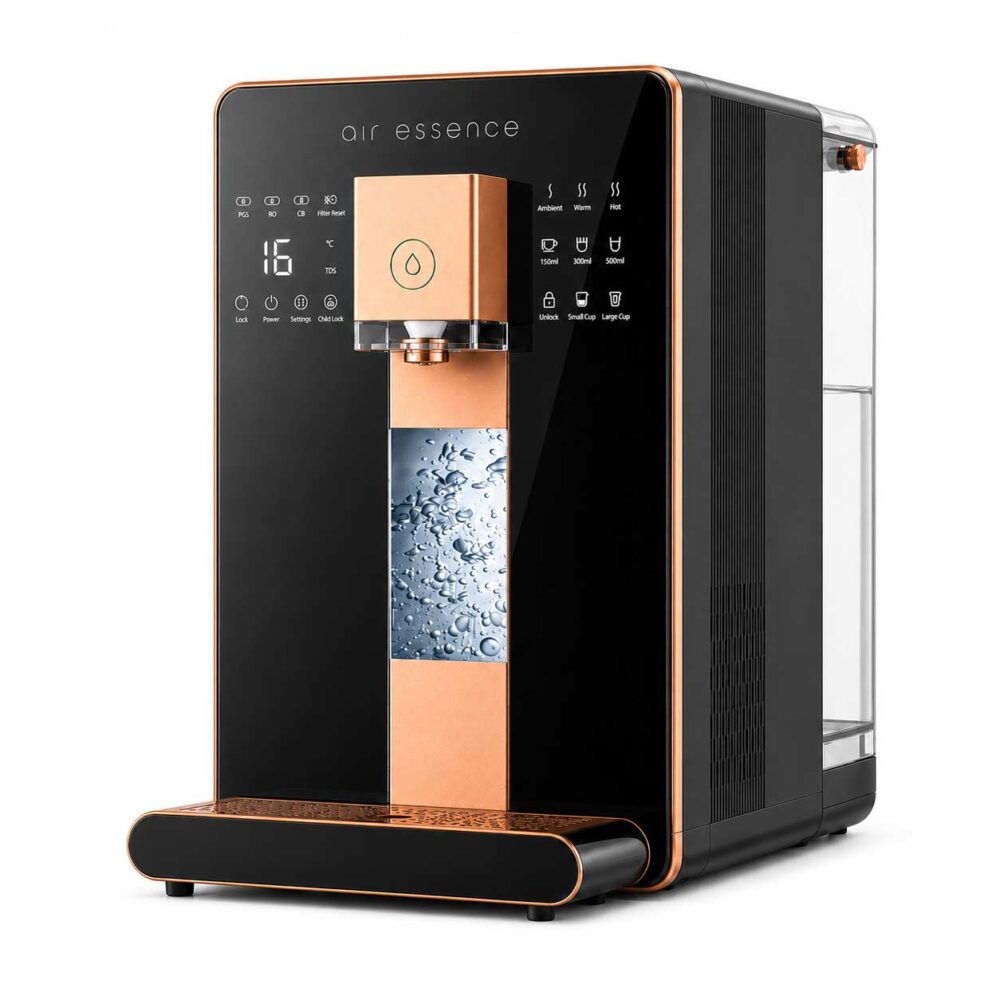 Air Essence™ Zephyr H₂Gen2 6-in-1 Schwarz Wasserfiltersystem mit Wasserstoffgenerator, Umkehrosmose und Remineralisierung